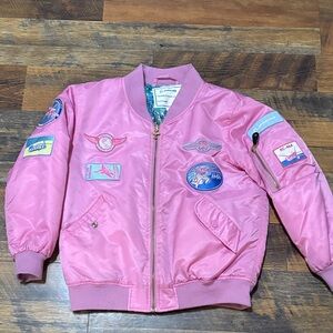 Pink Kids Bomber Jacket Boeing Kids' Pink Aviator Jacket